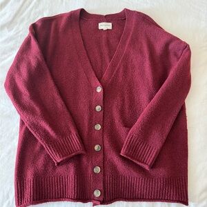 Lucky Brand Burgundy Cardigan Sweater